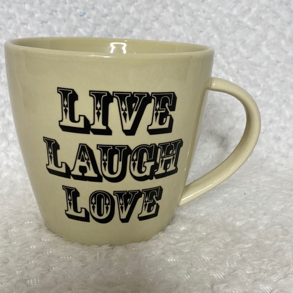 The Old Pottery Company live laugh love coffee mug cup